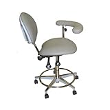 Perch Assistant Stool - Wedgewood Vinyl - Black Casters