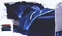 NEW SATIN COMFORTER - REVERSIBLE, FULL/QUEEN, NAVY BLUE