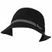 Cloche Bucket Bell Flip Summer Sun Beach Hat Black with Black & Gray Hatband