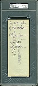 BILLS O.J. SIMPSON AUTHENTIC SIGNED 3X8.25 OCT 1969 CHECK PSA/DNA SLABBED