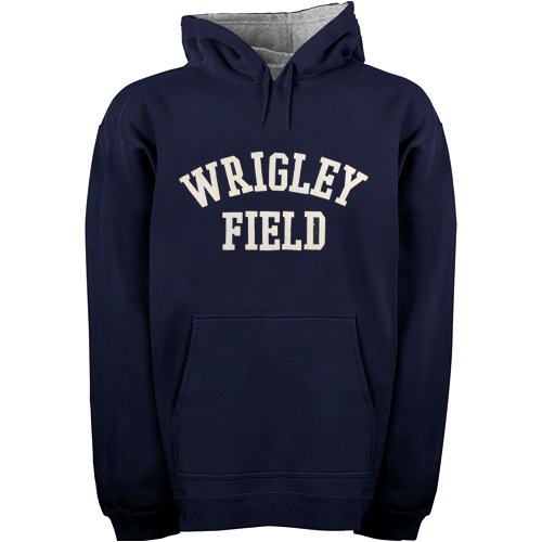 Wrigley Field Embroidered Navy Hooded Sweatshirt