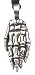 Skeleton Bone Hand Skull Ring Pewter Pendant Necklace