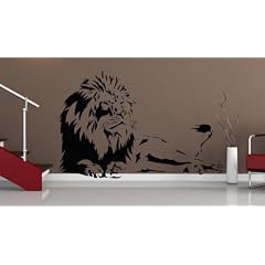 WANDTATTOO L�WE AFRIKA TIGER BAUM WANDAUFKLEBER WANDSTICKER WALLPRINT (Gr��e 59 x 90 cm) Nr.127