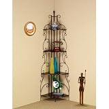 4 Tier Corner Shelf Baker's Rack in Cooper Color