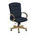 National Office Furniture Remedy High Back Executive Wood Office Chair, Honey Maple, Navy Faux Leather