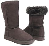 Brown Soft Furry Winter Boots Vegan Women