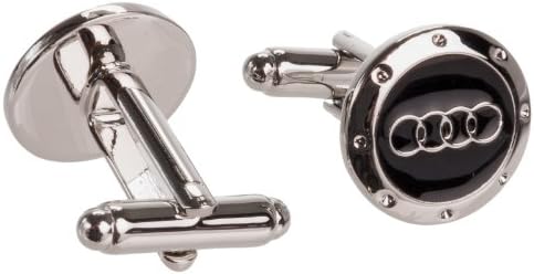 Round Rings Fun Cuff Wedding Gift Groom Men Stylish Cufflinks (Black/Silver)