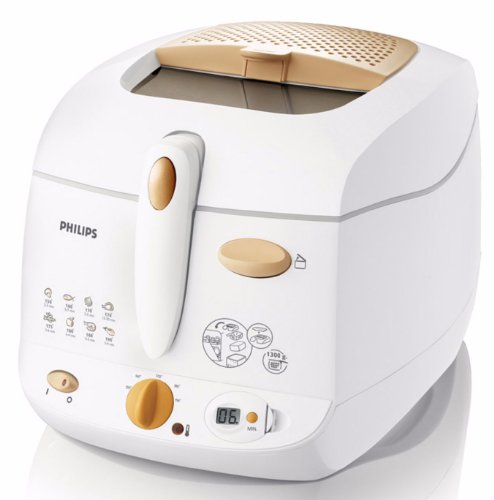 Philips - HD6159/55 - Friteuse - Cuve amovible - 1.3 kg - blanc/orange