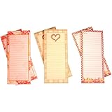 Creative Hobbies&reg; Magnetic Memo Note Pads, 60 Sheets Per Pad, 8 x 3.5 Inches, 2 Each of 3 Country Kitchen Designs - Total of 6 Pads (Set 3)