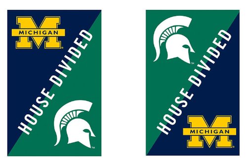Garden Size Flag, Michigan & Michigan State House Divided