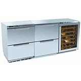 Perlick Built In Double Refrigerator And Wine Reserve With Integrated Drawers (x 2) And Overlay Glass Door (Requires Custom Panels)