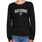 NCAA Cal State Northridge Matadors Ladies Black Logo Arch Long Sleeve Classic Fit T-shirt