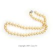 Single Strand 18 Inch 8MM Golden Color Shell Pearl Necklace