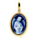 14K Yellow Gold Angel Cameo Pendant