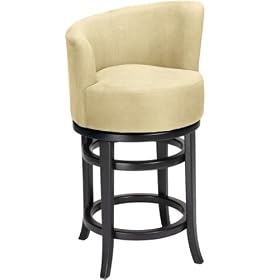 Juno Swivel Counter Stool With Back, W BACK 24H, BEIGE by Home Decorators Collection