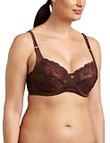 Carnival Womens Full Figure Embroidered Soft Cup Underwire Bra, Chocolate, 38D photo