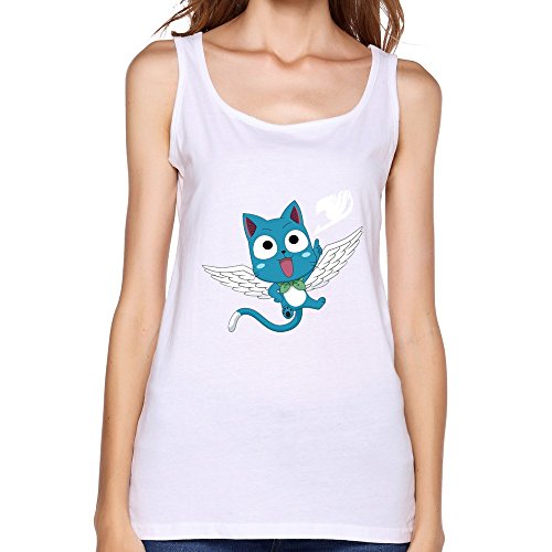 Jiaso Women's O-Neck Funny Fairy Tail Anime Aye Sir Top Medium White