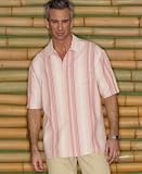 Tommy Bahama Big & Tall Stubing Stripe Yarn Dyed Silk Shirt