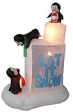 6 Foot Christmas Inflatable 3 Penguins on Snow Outdoor Yard Decoration