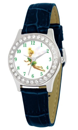 Disney Women's D1513S009 Queen Collection Tinker Bell Blue Leather Strap Watch