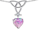 2.00 cttw 14k White Gold Plated 925 Sterling Silver Celtic Love Knot Pendant with Lab created Heart Shape Pink Opal Reviews 41uvHfovhOL. SL160 2.00 cttw 14k White Gold Plated 925 Sterling Silver Celtic Love Knot Pendant with Lab created Heart Shape Pink Opal Reviews