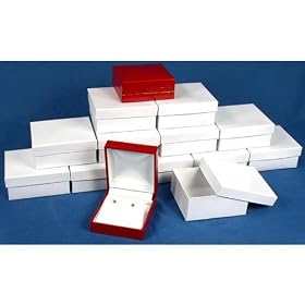12 Earring Boxes Red Leather Showcase Display Gift Box