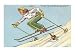 Proficient Lady Skier Art Poster Print, 18x13