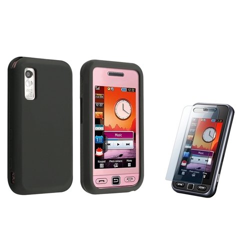 Samsung S5230 Tocco Lite Black Silicone Skin Case & Screen Protector