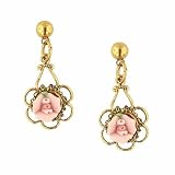 Porcelain Rose Gold Pink Drop Earring