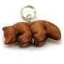 Wood Wolf Charm with Sterling Silver Hardware