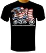 Bald Eagle American Flag Motorcycle T-shirt