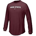 Nike Mississippi State Bulldogs Maroon Waffle Long Sleeve Crew Top