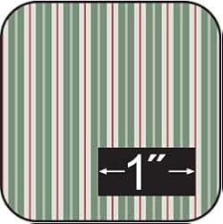 French Toile Stripe Green Cotton Fabric -for Dollhouse Miniatures