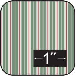 French Toile Stripe Green Cotton Fabric -for Dollhouse Miniatures