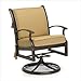 Sheridan Swivel Rocker with Cushions Style: Slat Back, Finish: Pecan, Fabric: Antique Beige Linen
