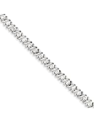 Genuine .925 Sterling Silver Diamond X Bracelet 16.4 Grams . 100% Satisfaction Guaranteed.