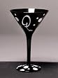 Personalitini - Monogram Black Polka Dot Martini Glass - Q