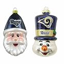 St. Louis Rams Santa Cap and Top Hat Snowman Ornaments