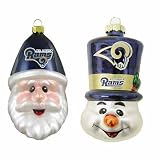 St. Louis Rams Santa Cap and Top Hat Snowman Ornaments