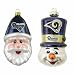 St. Louis Rams Santa Cap and Top Hat Snowman Ornaments