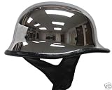 DOT German Silver CHROME Motorcycle Half Helmet Biker~M(HY809-M-CHRM)
