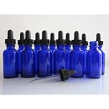 1oz Cobalt Blue Glass Bottles with Glass Eye Dropper - Pack of 12 New