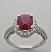 14k White Gold Art Deco Style Ruby And Diamond Ring
