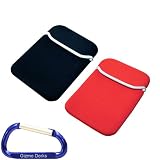 Premium Neoprene Reversible Sleeve Case (Black/Red) for any TomTom GPS Unit with 4.3 Inch Screens and Free Extra Carabiner Key Chain