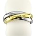 Jewelry : Men's 18k Yellow Gold and Stainless Steel 3 Circle Diamond Band Ring (H, SI, 0.03 carat)-Band Width:6mm