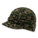 Knit Woodland Digital Camo Cuff Beanie Visor - Winter Wear/Sports - Green