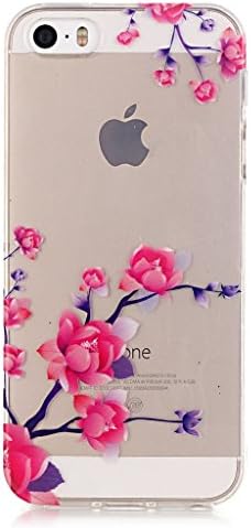 iPhone 5 Case, iPhone 5S Clear Case, Terutto Flowers Ultra-thin Clear Soft TPU Case for Apple iPhone 5 5S