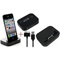 Dockingstation Ladestation Dock Docking mit Line-Out schwarz black f�r Apple iPhone 2G 3G 3GS 4 4s inkl. USB-Datenkabel - Station passt auch f�r iPhone mit Bumper - Original tronik-store