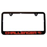 2009 2010 2011 Dodge Challenger R T License Plate Frame Black with Orange Engraving by High-End Motorsports