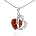 7.50 Carat Ruby & White Sapphire Double Heart Pendant in Sterling Silver with 22